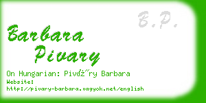 barbara pivary business card